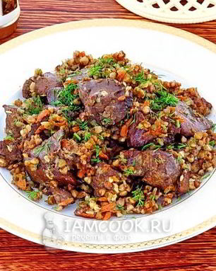 Куриная печень с гречкой в мультиварке