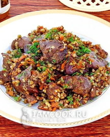 Рецепт куриной печени с гречкой в мультиварке