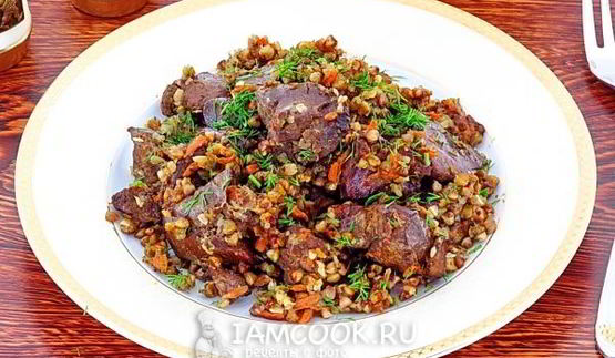 куриная печень с гречкой в мультиварке