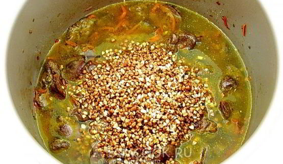 куриная печень с гречкой в мультиварке