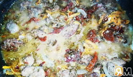 куриная печень в белом вине