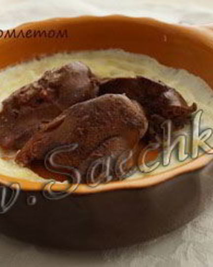 Рецепт куриной печени в омлете