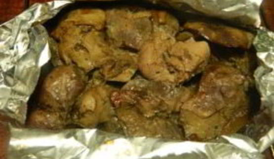 куриная печень, запеченная в фольге