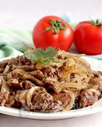 Куриная печень жареная с луком