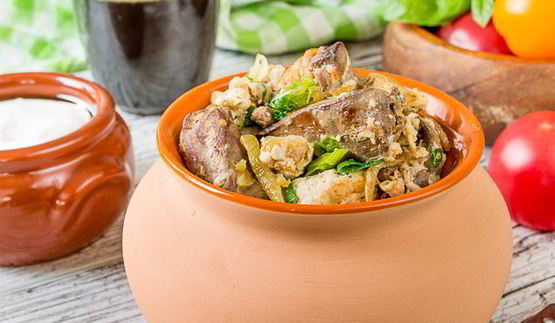 куриная печень, жареная с яйцом