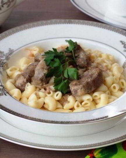 Рецепт печени баранья в сметане