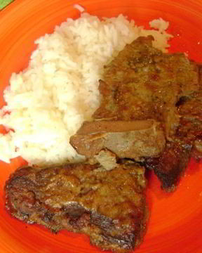 Печень говяжья жареная