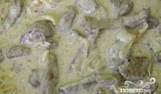 печень по-бефстрогановски