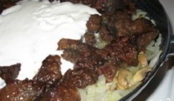 печень с грибами в сметане