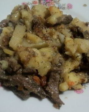 Печень с картошкой в мультиварке