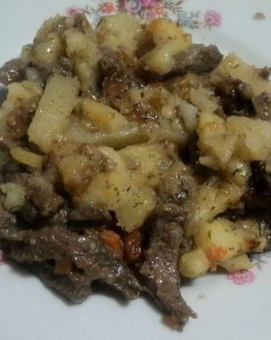 Печень с картошкой в мультиварке