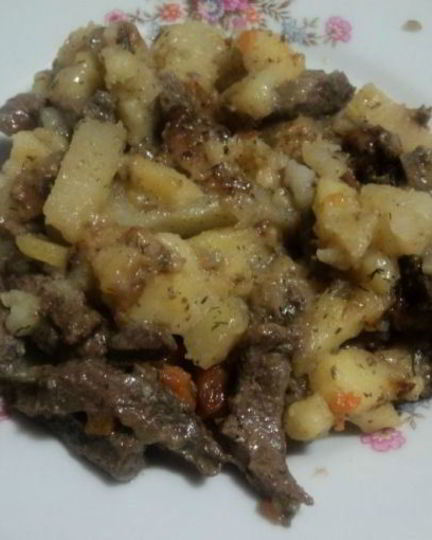 Рецепт печени с картошкой в мультиварке