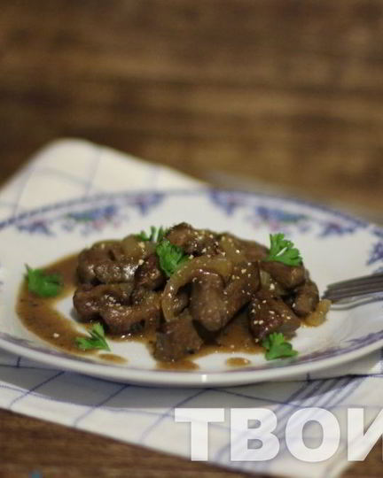Рецепт печени с луком