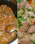 Печень с овощами