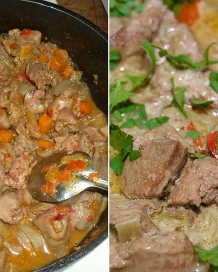Рецепт печени с овощами