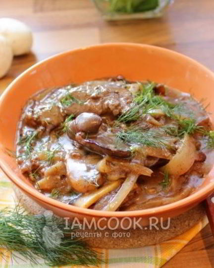 Рецепт печени в сметанном соусе