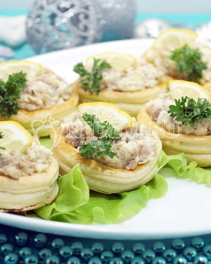 Рецепт волованов с печенью трески