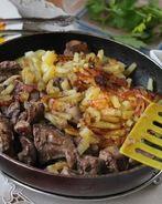 Жареная картошка с печенью