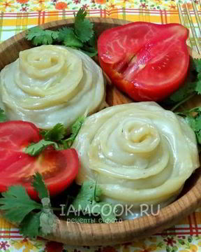 Ленивые пельмени-розочки