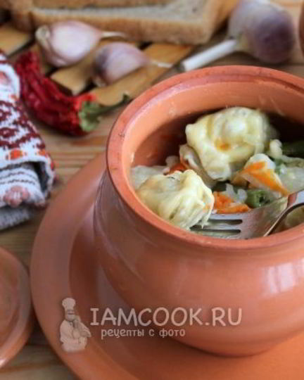 Рецепт пельменей в горшочках в духовке