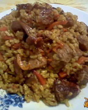 Плов Фантазия с мясом и грибами