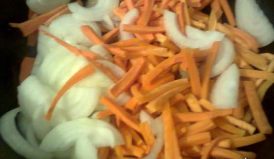 плов фантазия с мясом и грибами