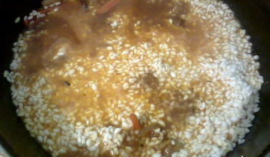 плов фантазия с мясом и грибами