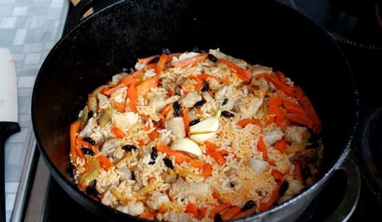 плов из баранины в казане