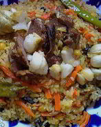 Плов из говядины и баранины с курдюком