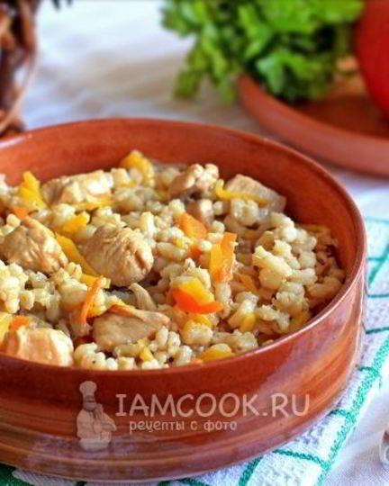 Рецепт плов из перловки с курицей