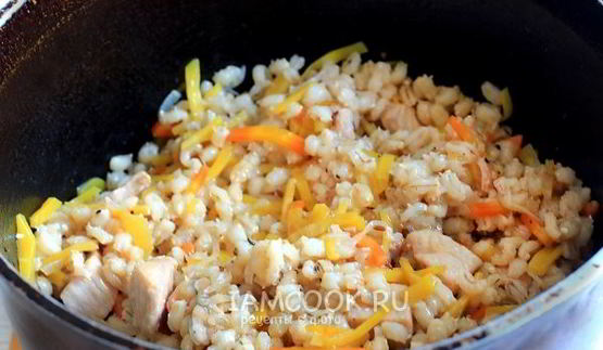 плов из перловки с курицей