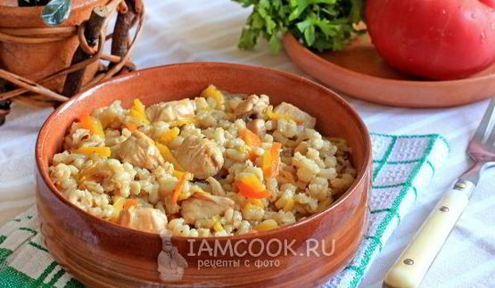 плов из перловки с курицей