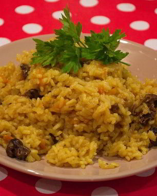 Плов с белыми грибами