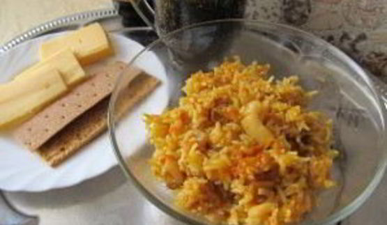 плов с кальмарами в мультиварке