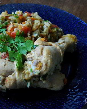 Плов с курицей и баклажанами