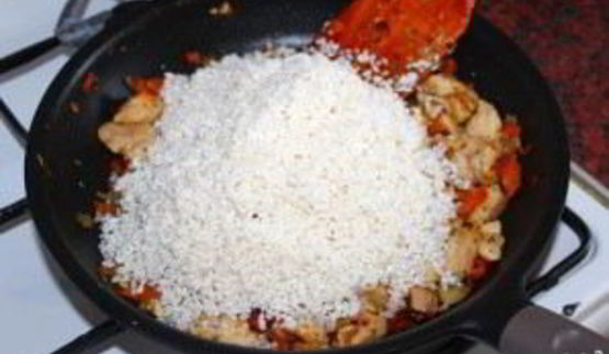 плов с курицей и грибами