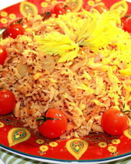 Рецепт томатного плова с кальмарами