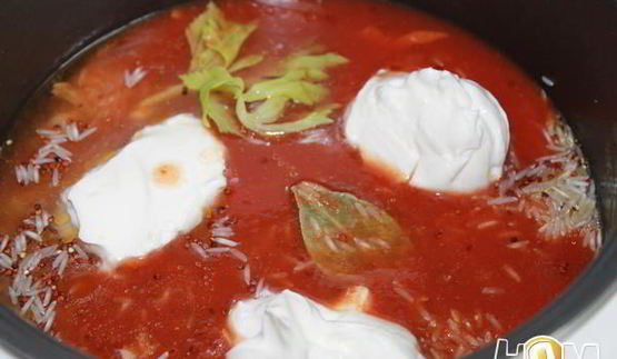 томатный плов с кальмарами