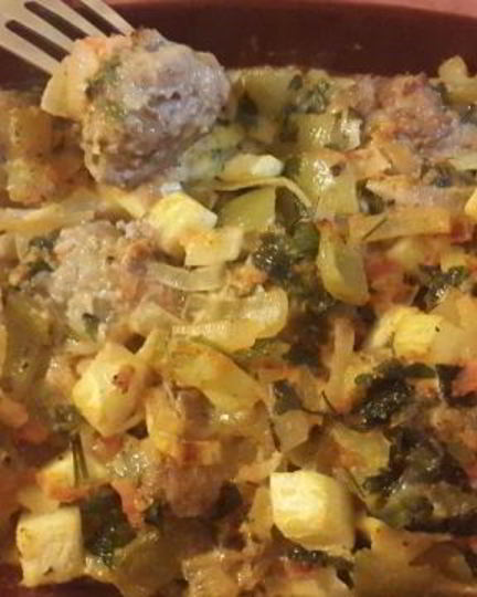 Рецепт фрикаделек, запеченных с овощным рагу