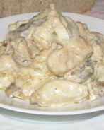 Фрикасе из курицы с шампиньонами