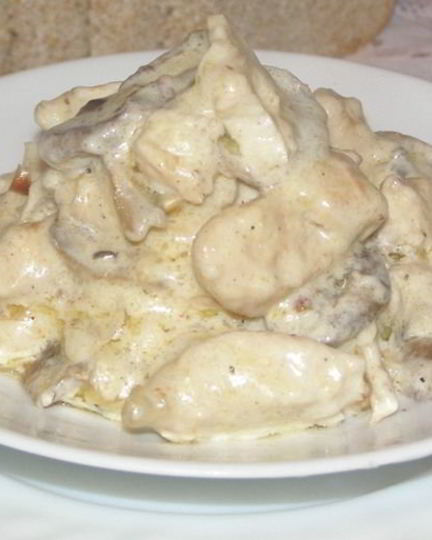 Рецепт фрикасе из курицы с шампиньонами