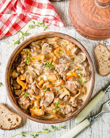 Рецепт грибного рагу с уткой