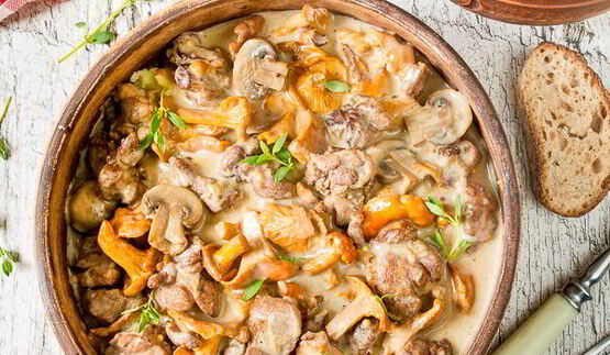 грибное рагу с уткой