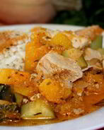 Мясное рагу с тыквой и цуккини