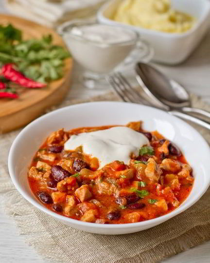 Рецепт острого рагу из курицы с тыквой