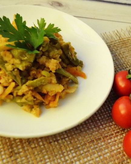 Рецепт овощного рагу с чечевицей