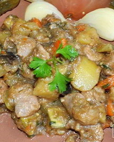 Рецепт овощного рагу с индейкой