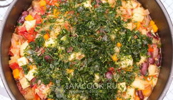 овощное рагу с красной фасолью