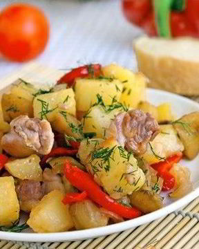 Овощное рагу с курицей