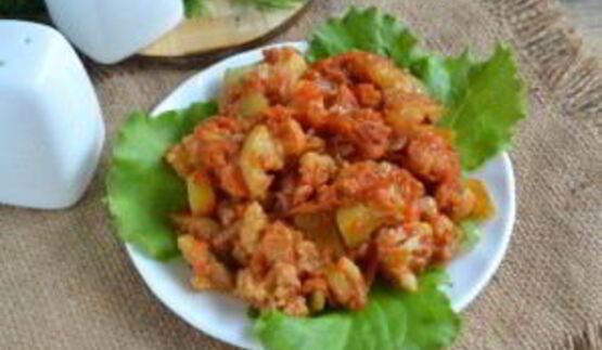 овощное рагу с цветной капустой и кабачками